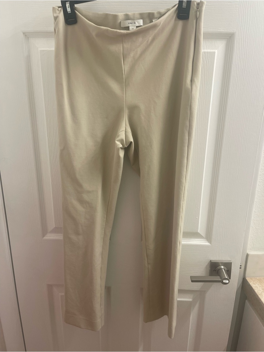 Vince Neutral Beige Wide Waistband Pants